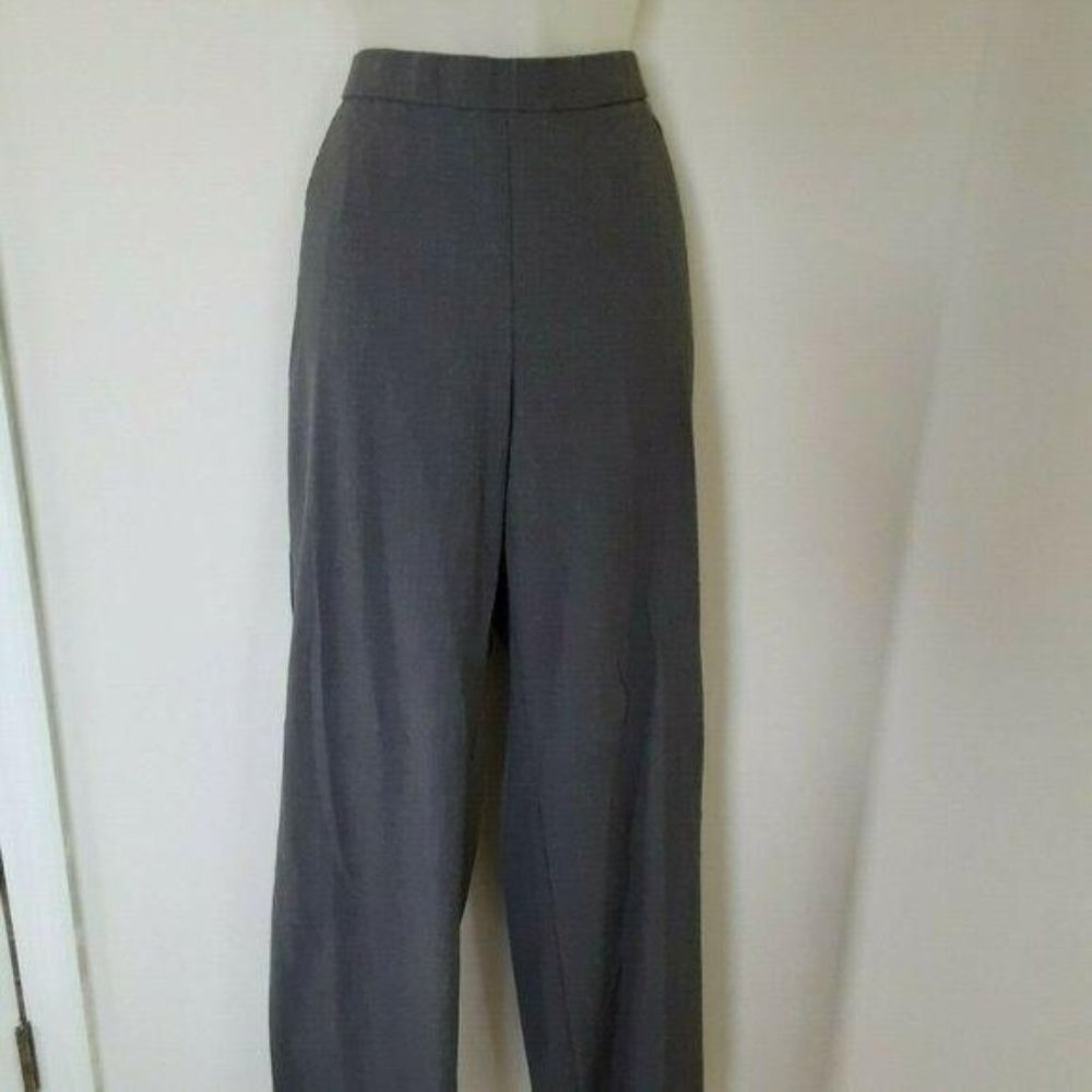 Vintage Retro Sag Harbor Elastic Waist Gray Pants‎ Size 10R Slit Pockets EUC